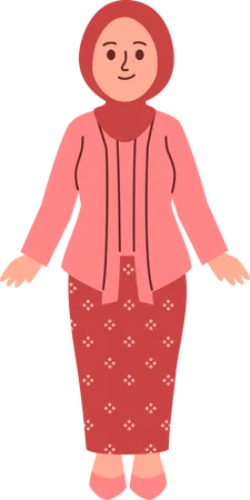 Woman in Kebaya Attire  Illustration