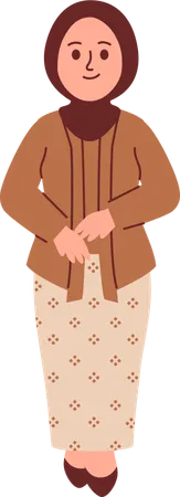 Woman in Kebaya Attire  Illustration