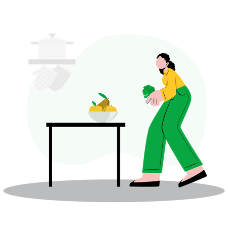 Woman in kitchen  Illustration