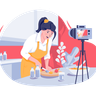 illustration making food