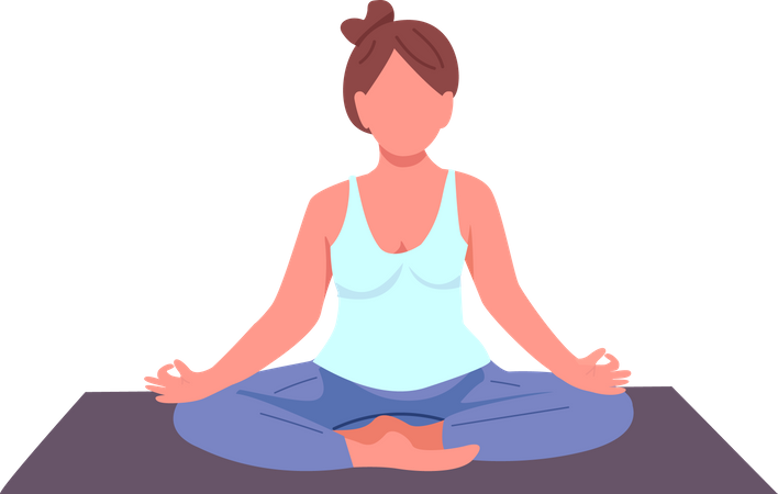 Woman in lotus pose  Illustration