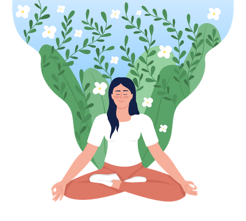 Woman in lotus position  Illustration