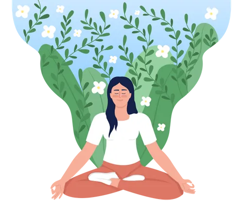 Woman in lotus position  Illustration