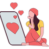 woman in love illustrations free