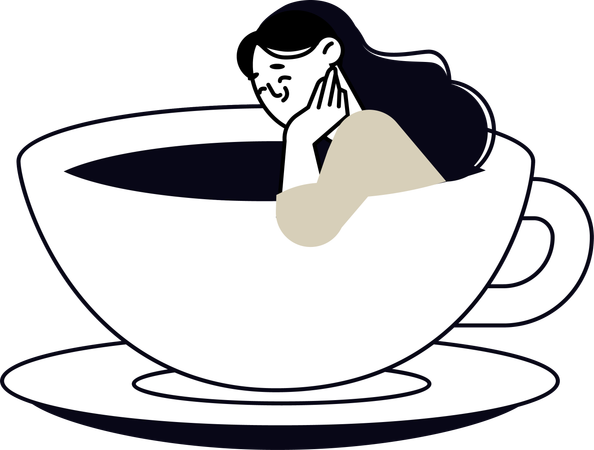 Woman in love with Cappuccino  Illustration