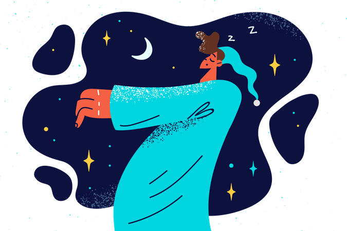 Woman in Night dream  Illustration