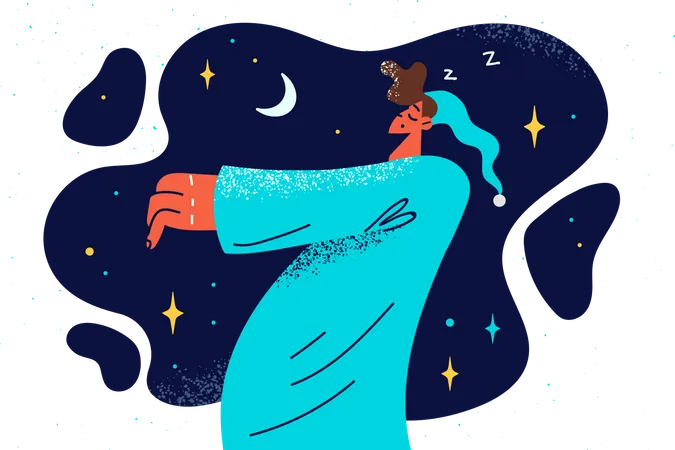 Woman in Night dream  Illustration