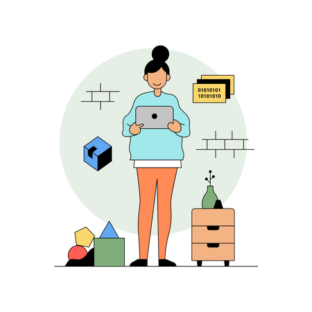 Woman in programming and development Illustration