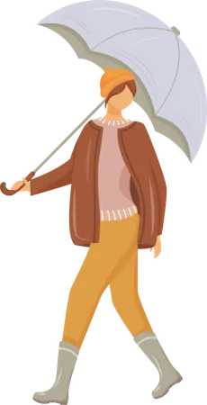 Woman in pullover and jacket Illustration
