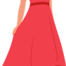 illustration woman in red dress