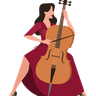 woman in red dress illustration