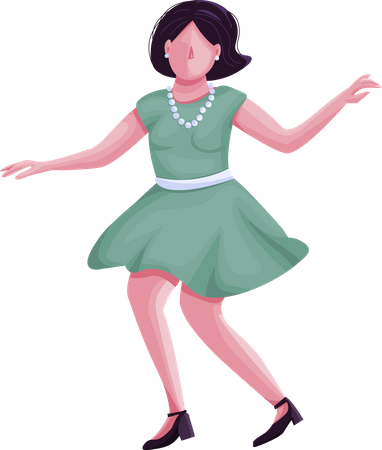 Woman in retro clothes dancing  Illustration