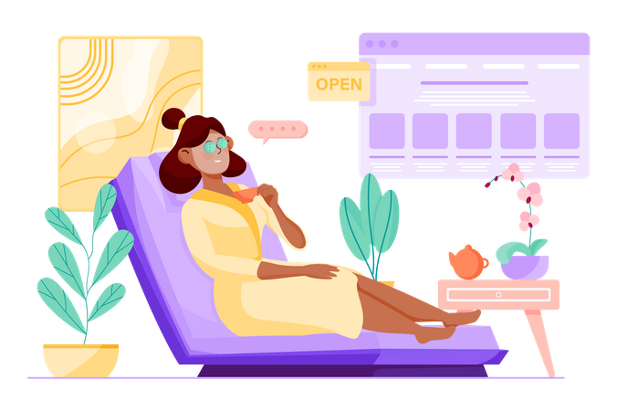 Woman in spa Illustration