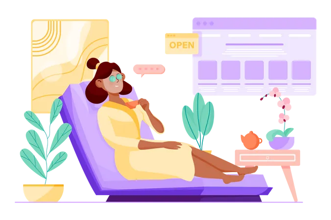 Woman in spa Illustration