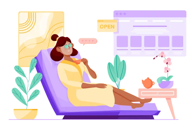 Woman in spa  Illustration