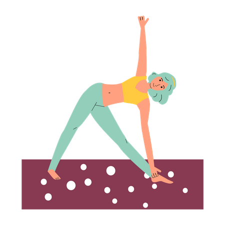 Woman in stretching yoga pose Illustration