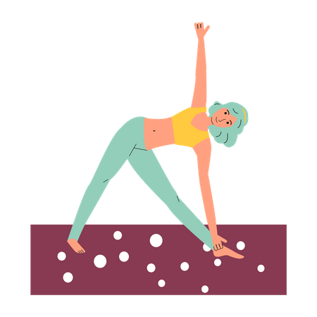 Woman in stretching yoga pose  Illustration