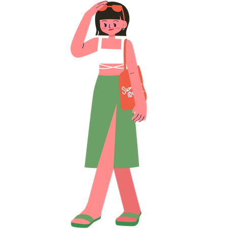 Woman in stylish clothes Illustration
