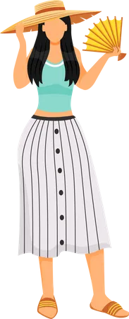 Woman in summer outfit Illustration