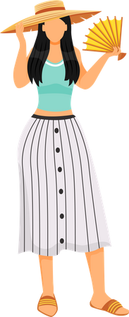 Woman in summer outfit  Illustration