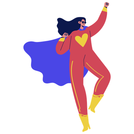 Woman in superhero Costume  Illustration