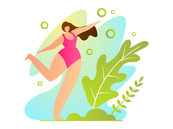 Woman in swimsuit Illustration