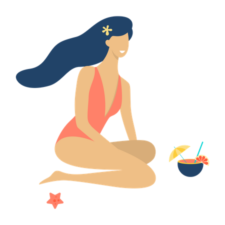 Woman in swimsuit  Illustration