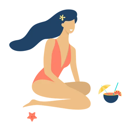 Woman in swimsuit  Illustration