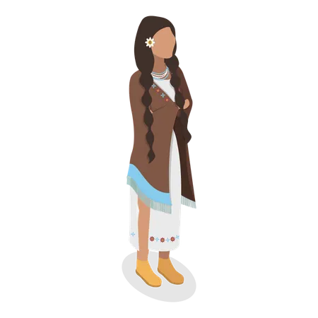 Woman in traditional dress  Illustration