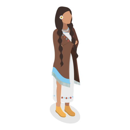 Woman in traditional dress  Illustration