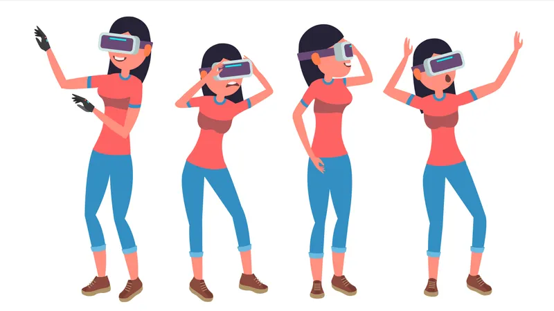 Woman In Virtual Reality Glasses Illustration