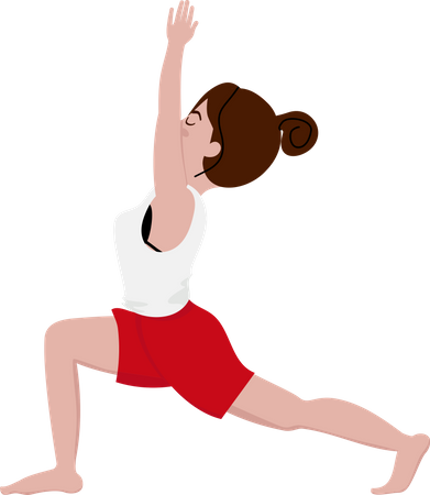 Woman in warrior yoga pose Illustration