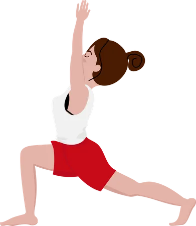 Woman in warrior yoga pose Illustration