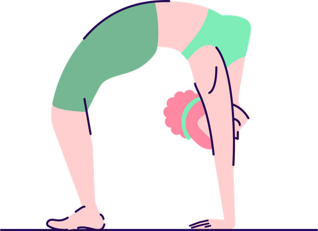 Woman in wheel pose  Illustration