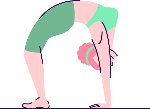 Woman in wheel pose  Illustration