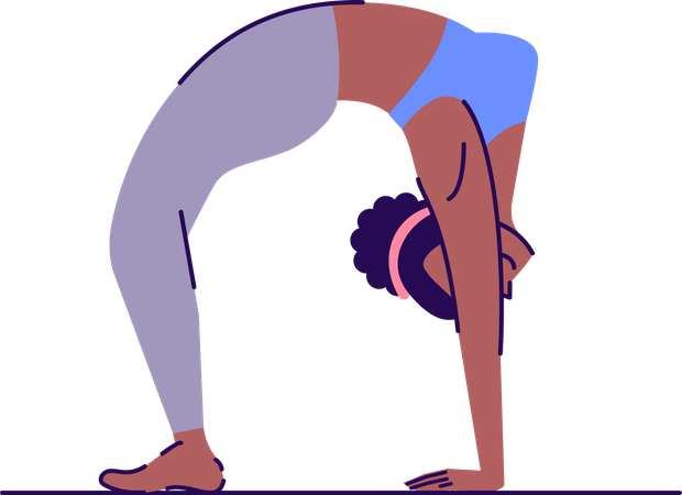 Woman in wheel pose  Illustration