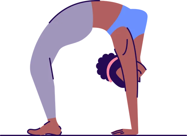 Woman in wheel pose  Illustration