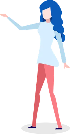 Woman in White Sweater and Red Trousers  Illustration