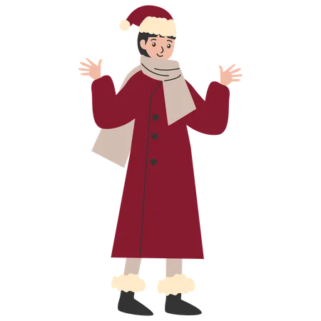 Woman In Winter Clothes  Illustration
