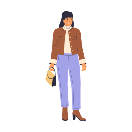 Woman In Winter Outfit  Illustration