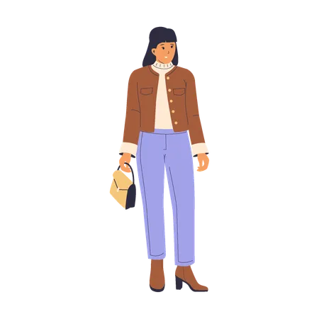 Woman In Winter Outfit  Illustration