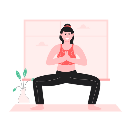 Woman in yoga pose  イラスト