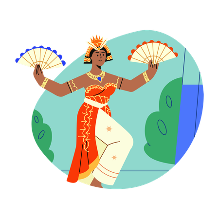 Woman Indonesian dancer  Illustration