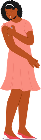 Woman Insulin Injection Into Shoulder  Illustration