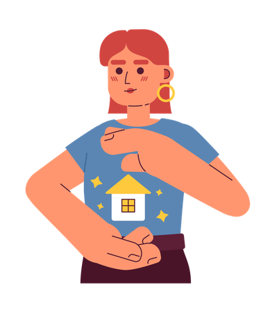 Woman investing in property  Illustration