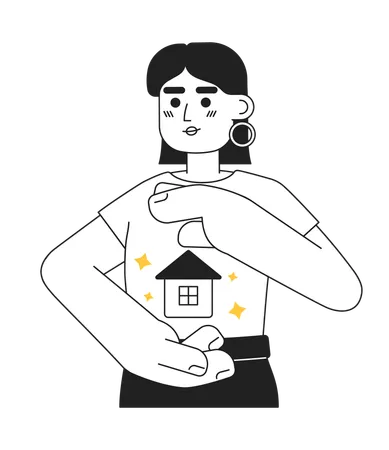 Woman investing in property  Illustration