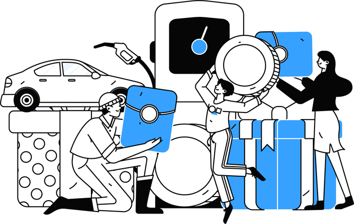 Woman invests in petrol pump for business growth  Illustration