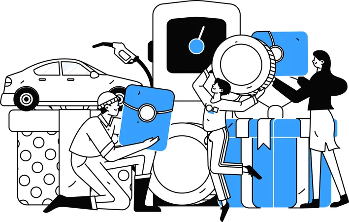 Woman invests in petrol pump for business growth  Illustration