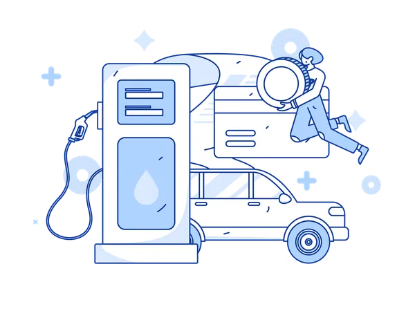 Woman invests in petrol pump for business growth  Illustration