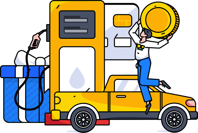 Woman invests in petrol pump for business growth  Illustration